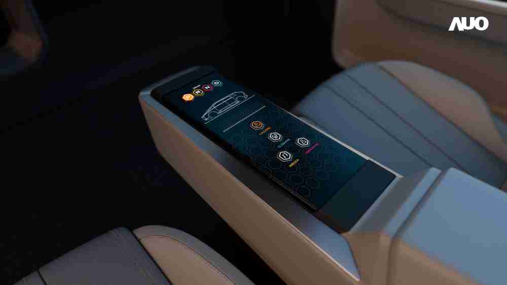 OBPay以人性化设计打造多变形态中控显示(Morphing Center Control)，，，不使用时仅平面显示信息，，进行操作时，，，，显示器则会动态隆起，，转变成3D实体按钮，，，，并有触觉回馈，，，展示人机互动新体验