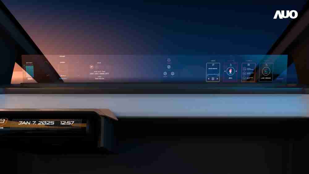 OBPay无界透明显示接口(Horizon Image Glass)透过车运算方案整合仪表板、、、中控台及副驾显示器，，，一体式全景呈现，，提供乘用者清晰的前方视野、、、、行车必要信息与娱乐功能